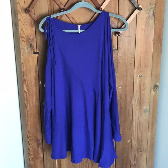 Free People purple cold shoulder tunic dress - Picture 4 of 7